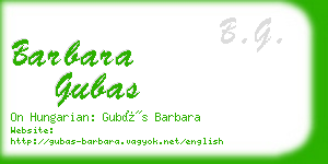 barbara gubas business card